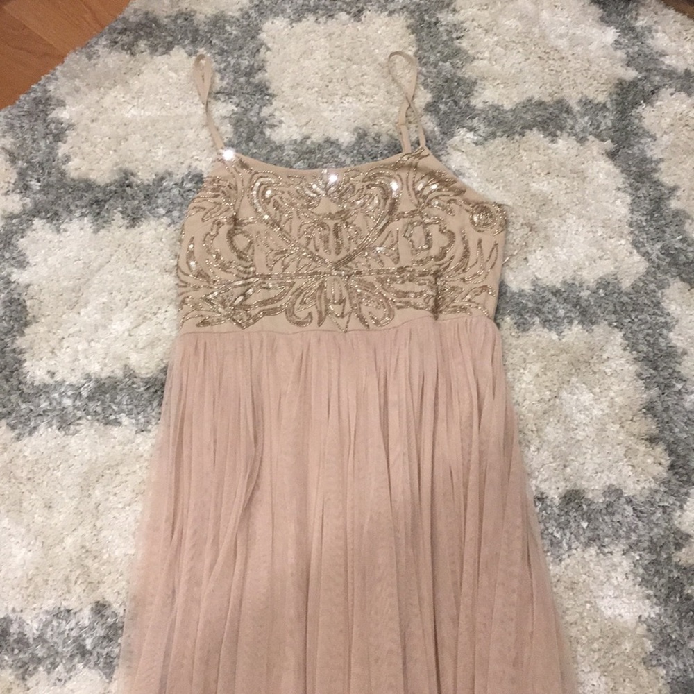 Taupe maxi dress.